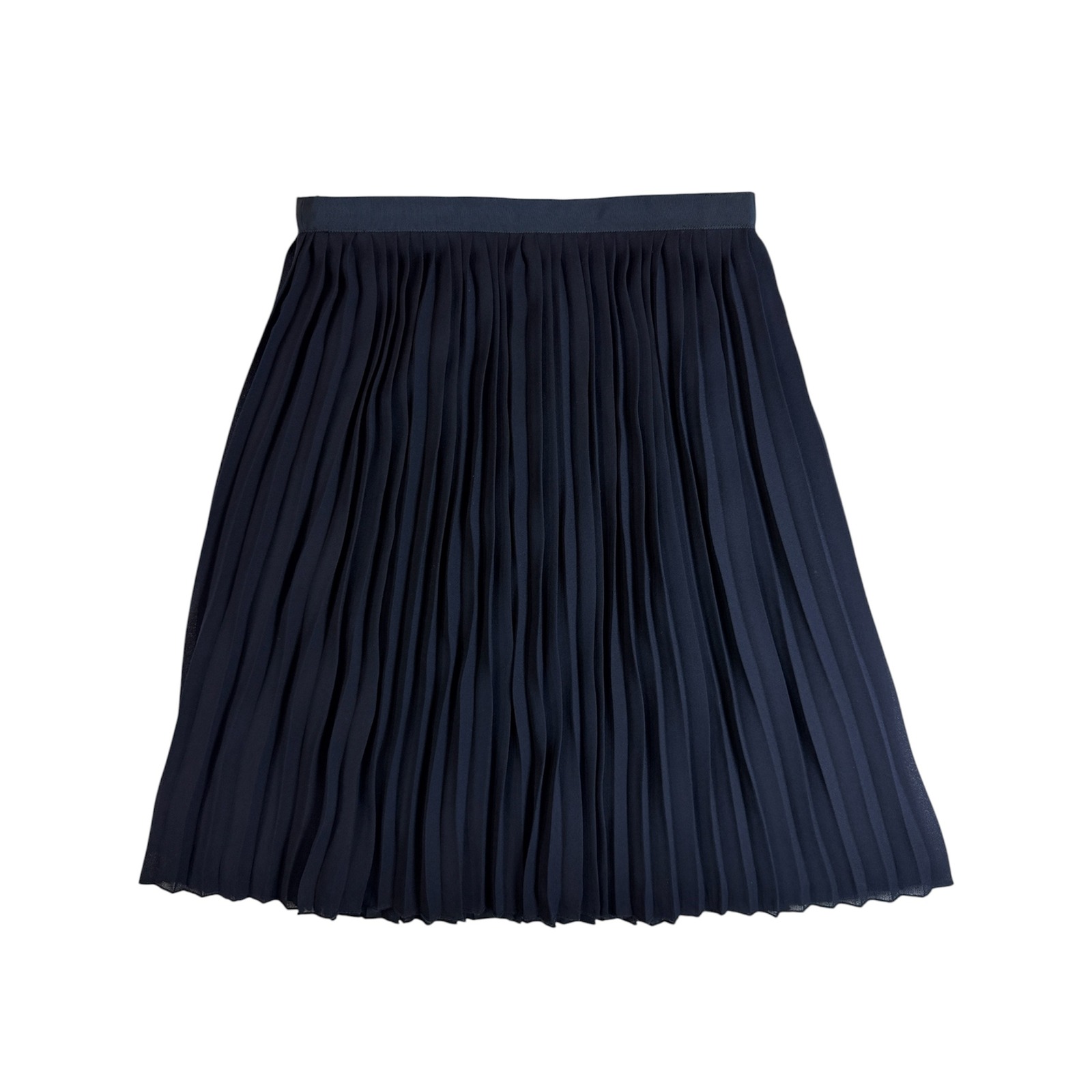 J.Crew Pleated Skirt Women 2 Navy Blue Chiffon Mini Career